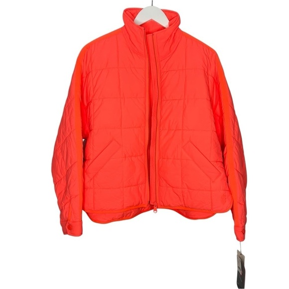 Free People Movement Pippa Packable Puffer Jacket Neon Coral Size XS NEW - Picture 6 of 16